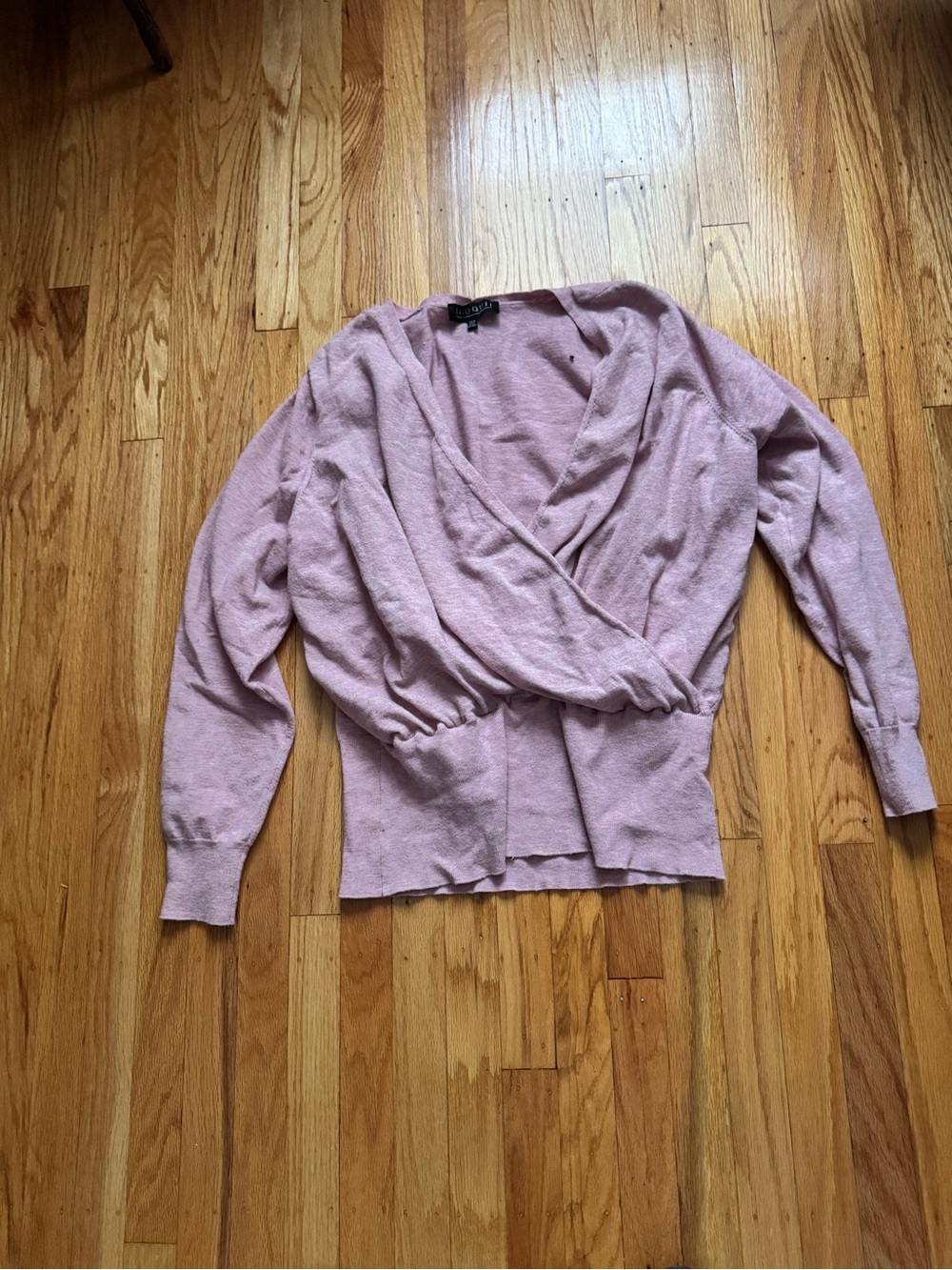 Light Pink Wrap-Front Women's Sweater eloqui
